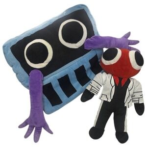 Rainbow Friends Plush Toy Blue Monster Purple Vent & Red Roblox Game Plush Set